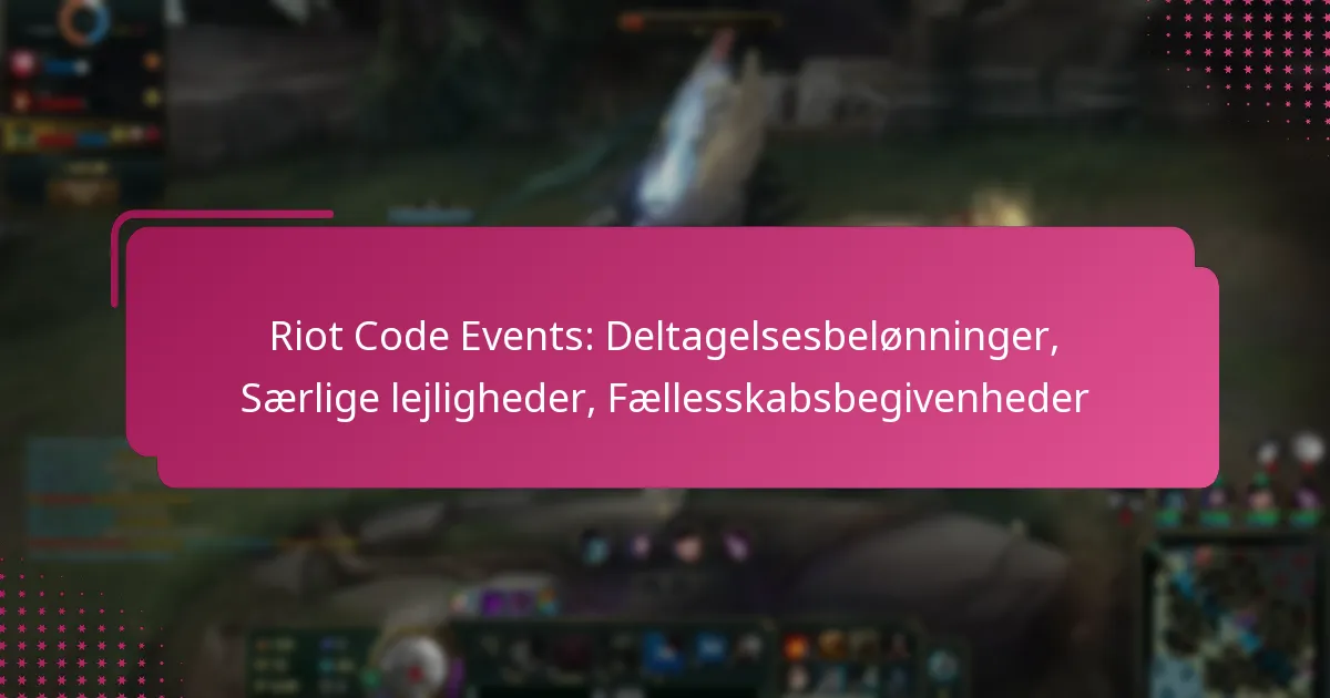 Riot Code Events: Deltagelsesbelønninger, Særlige lejligheder, Fællesskabsbegivenheder